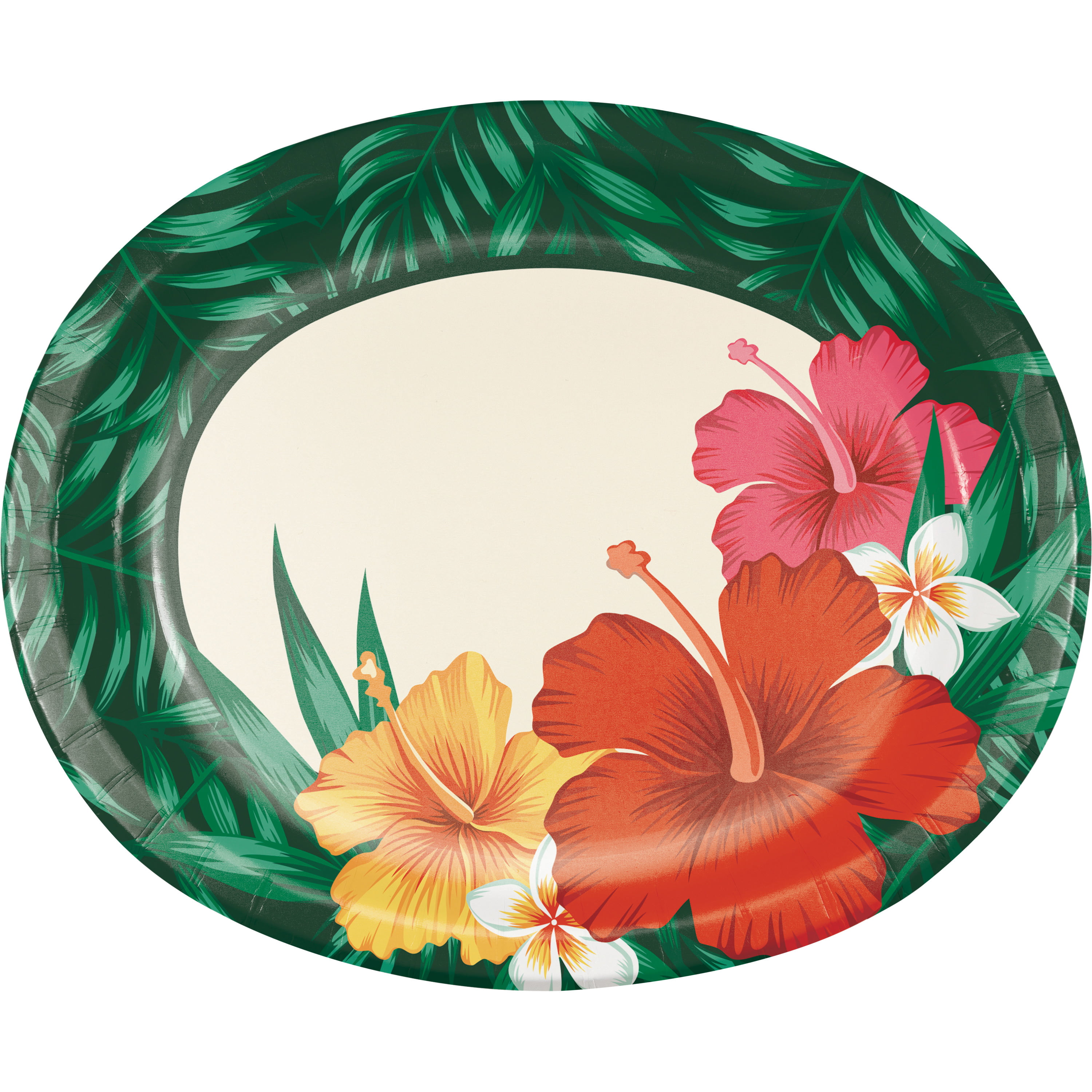Luau Party Tropical Bird Tiki Hibiscus Hawaiian Summer 7" Paper Dessert Plates 