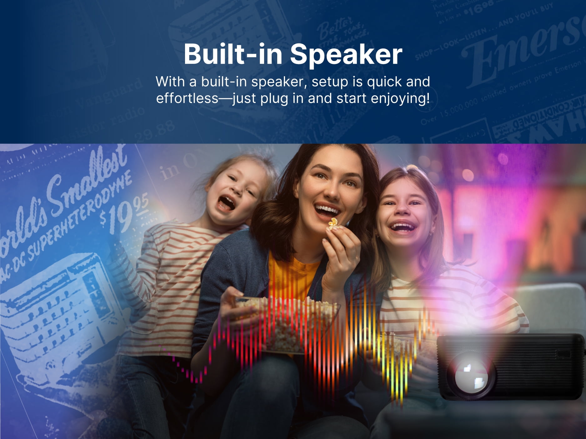 Emerson EVP-2500 150-inch Home Theater LCD Projector with 720p and DVD Player, Black
