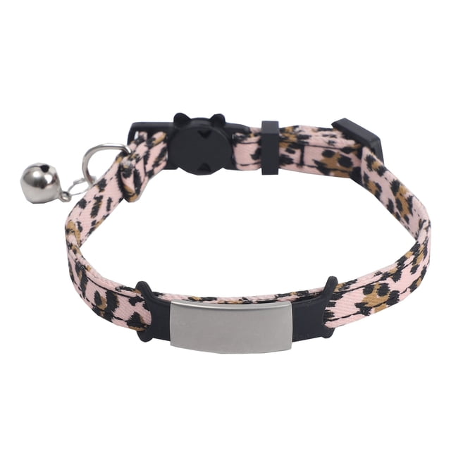 Collier Mignon pour Animal de Compagnie, Motif Léopard, pour Chat, avec Clochette, Polyester Coton, pour Chats de Plus de 3 m, Style Britannique