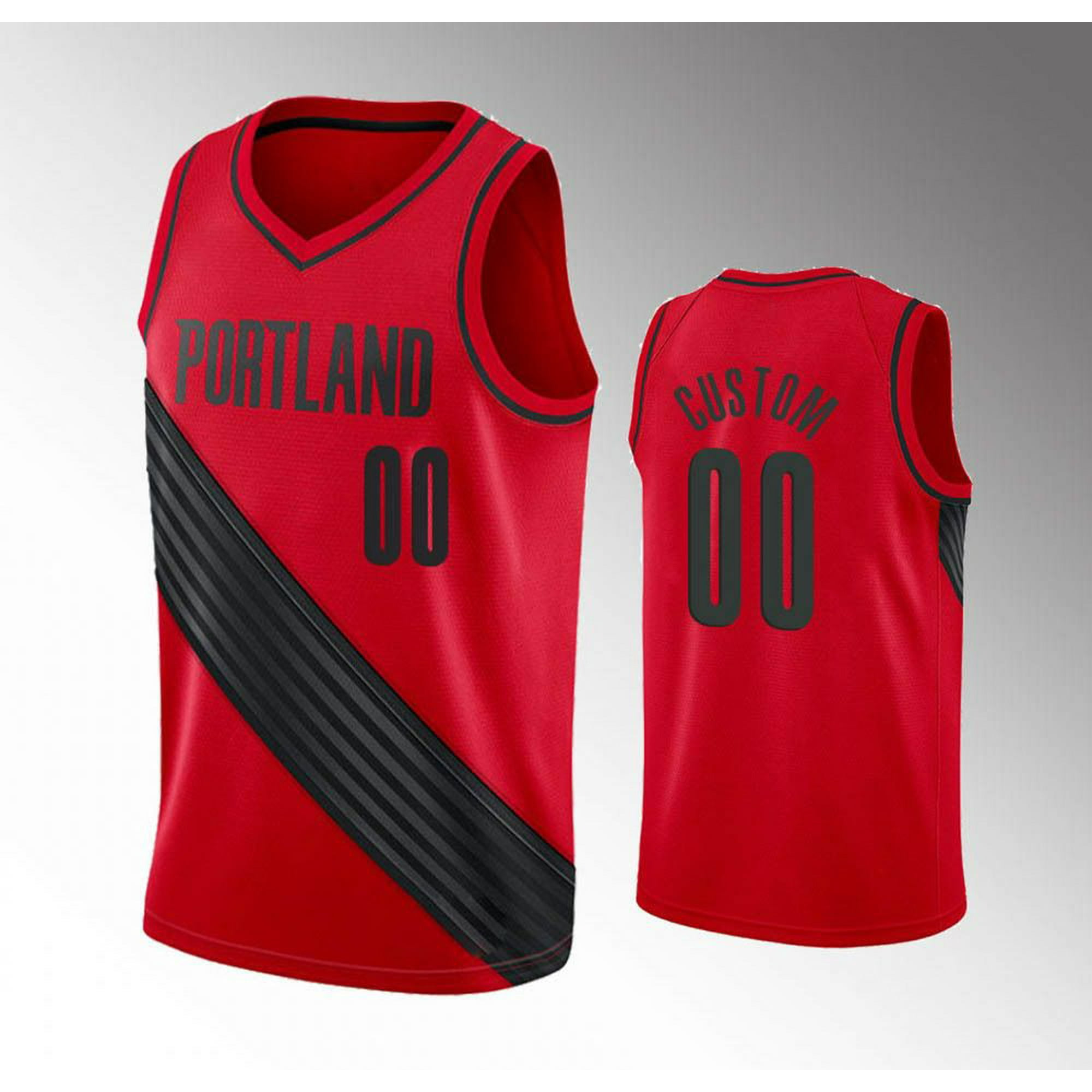 NBA_ Jersey Portland Trail''Blazers''Men Damian Lillard C.J. McCollum Hassan  Whiteside Red Statement Custom Jersey 