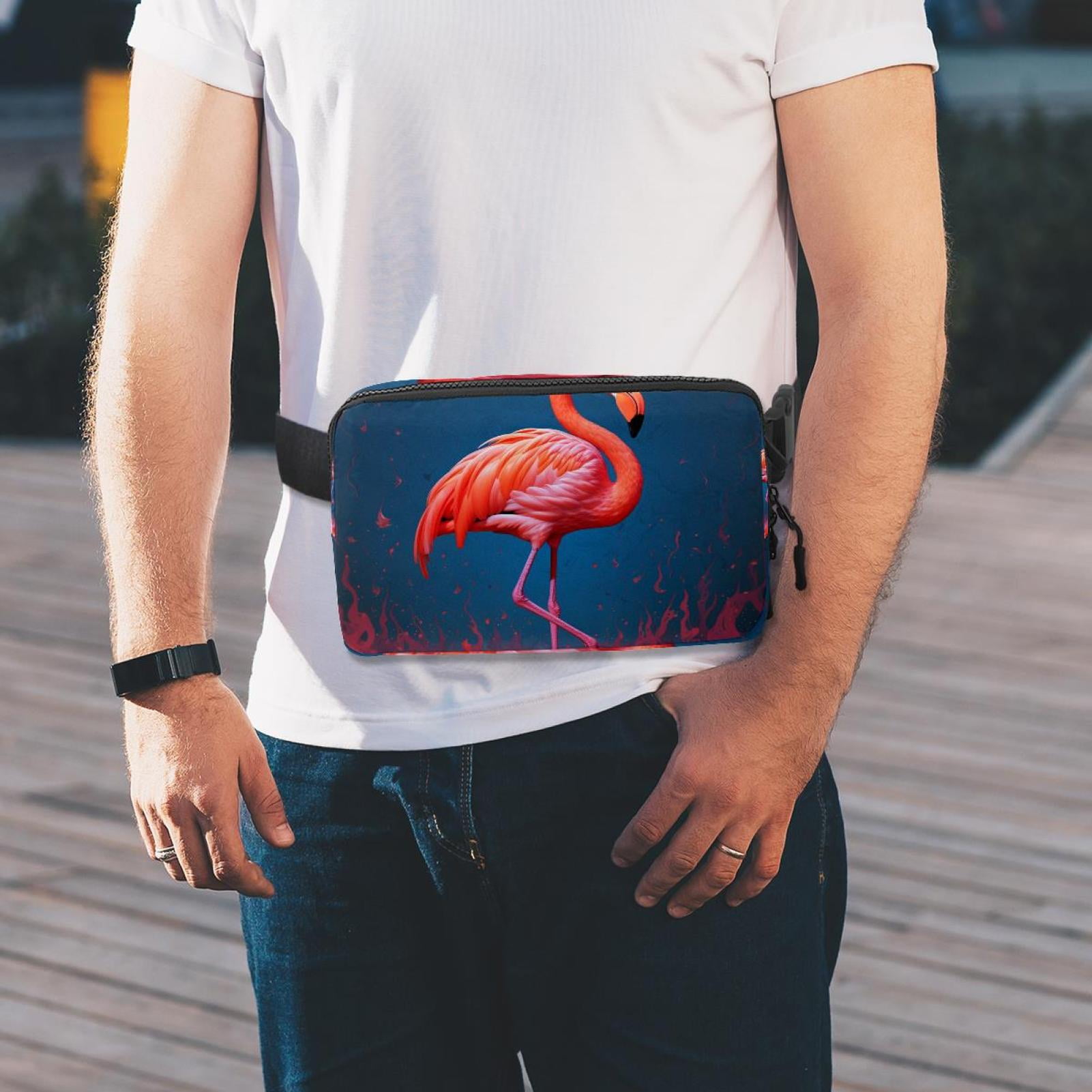 Flamingo Lightweight Adjustable Waist Bag with Extension Strap for Men and Women - Fanny Pack Money Belt