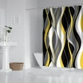 thumbnail image 3 of Black and Yellow Shower Curtain, Abstract Modern Grey and Yellow Bathroom Decor Accessories Shower Curtain Set with Hooks, 72x84, 3 of 4