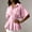 Pink women collared blouse a1, variant on SSZMDLB Women Collared Short Sleeve Button Down Pleated Peplum Top Casual Blouse Solid Basic Shirt Office Outfits Summer Work Tops, Red S