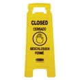 thumbnail image 2 of Letrero de Piso Plegable Rubbermaid Multilingüe "Closed", 25", ANSI/OSHA, Amarillo, 2 of 5