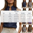 thumbnail image 3 of FDGIU Women's Stand Collar Split V Halter Sleeveless Tank Top, Solid Loose Straight Hem Satin Office Camisole Blouse, 3 of 8