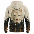 thumbnail image 6 of Telankuip Wolf Graphic Hoodies for Men Winter Flannel Warm Cozy Long Sleeve Drawstring Hooded Sweatshirts Retro Wild Animals Printed Soft Casual Pullover Tops with Pocket E-White XL, 6 of 8