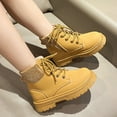 thumbnail image 5 of PEASKJP Children's Snow Boots Side Zipper Fashion Short Booties Low Heels, Yellow 36, 5 of 5