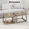 thumbnail image 3 of Gymax Nesting Coffee Table Set of 2 Stackable Rectangular End Tables w/ Storage Shelf, 3 of 10