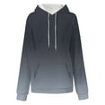 thumbnail image 4 of XPMWRP Women's Gradient Color Drawstring Hoodies Sweatshirt Long Sleeve Winter Warm Loose Comfortable Pullover with Pockets Blue L, 4 of 5
