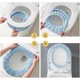 thumbnail image 4 of Soft Warm Stretchable Toilet Seat Cover Pad for Oval Toilets, Thick Elastic Bathroom Seat Covers with Handle Design (4-Pack), 4 of 5