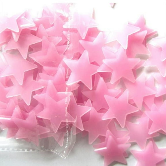 LAMIRO 100PC Kids Bedroom Fluorescent Glow In The Dark Stars Wall Stickers