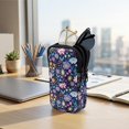 thumbnail image 7 of SEANATIVE Double Glasses Case for Women Men, Neoprene Zipper Eyeglass Pouch Water-Resistant Scratch-Proof Lightweight Travel Glasses Bag for Eyeglasses Sunglasses, Hippie Lotus Flower Blue Violet, 7 of 7