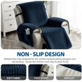 thumbnail image 3 of Lavish Cover 28in Recliner Cover Slipcover, Navy Blue Soft Striped Sofa Protector with Pockets, Non-Slip Armchair Cover for Living Room, 3 of 8