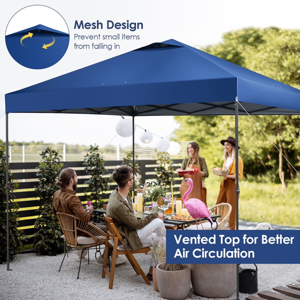 Aimee Lii 10 x 10 Feet Foldable Outdoor Instant Pop-up Canopy with Carry Bag, Backyard Canopy Gazebo for Party Camping BBQ Events, Blue Aimee Lii 10 x 10 Feet Foldable Outdoor Instant Pop-up Canopy with Carry Bag, Backyard Canopy Gazebo for Party Camping BBQ Events, Blue