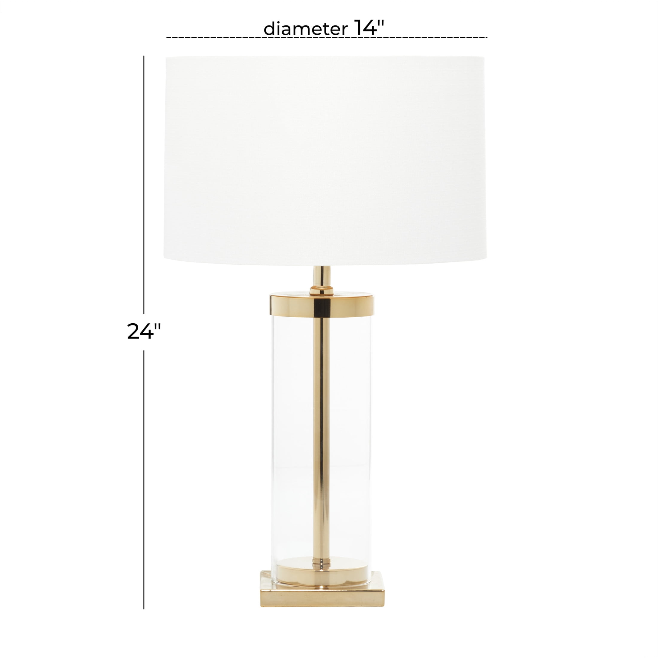 CosmoLiving by Cosmopolitan 24" Gold Table Lamp with White Linen Shade