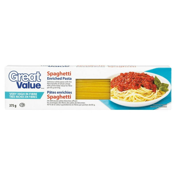 Spaghetti à teneur élevée en fibres Great Value