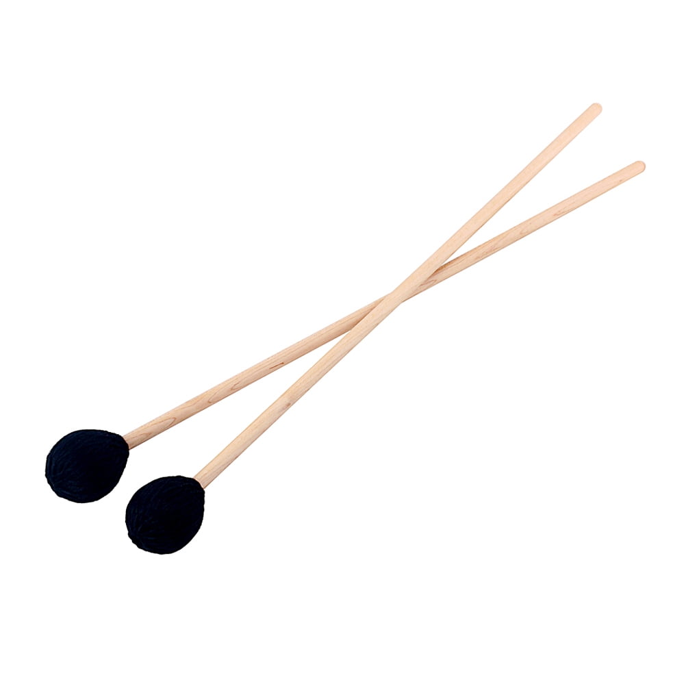 FOMIYES Drumsticks Mallets Wooden Handle Black 2Pcs