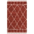 thumbnail image 3 of SAFAVIEH Pro Lux Ivy Geometric Fringe Shag Area Rug, Rust/Cream, 4' x 6', 3 of 10