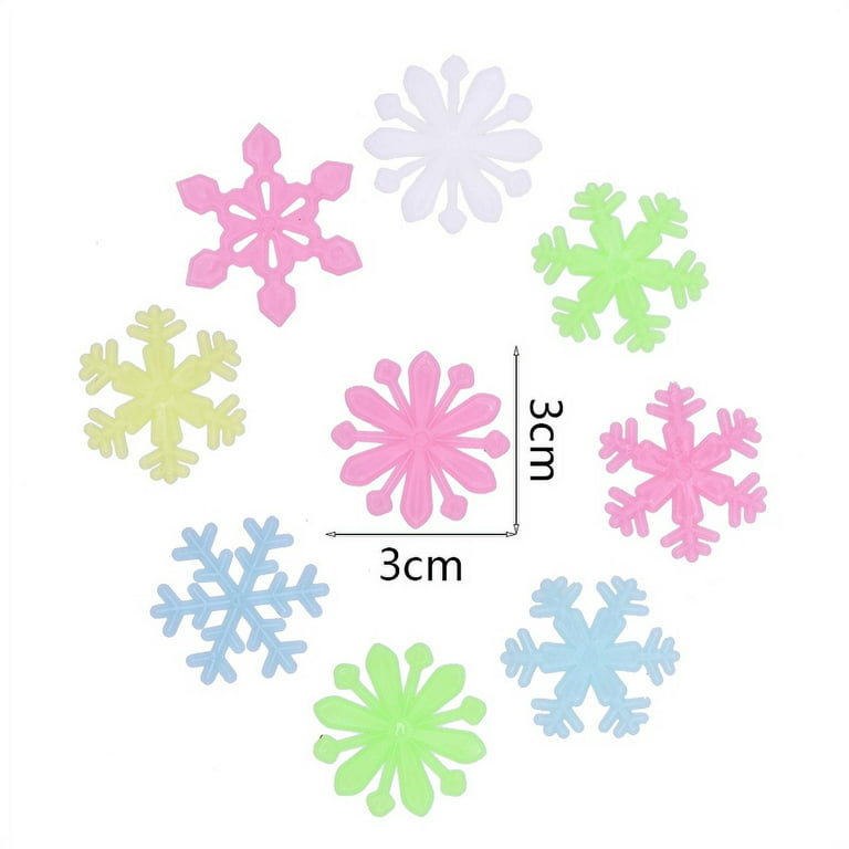 50pcs Luminous Snowflake Wall Sticker Decal Glow In The Dark Kids Baby  Rooms Decor Fluorescent Stickers 