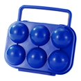 thumbnail image 2 of Caja de almacenamiento portátil para 6 huevos con rejilla, caja protectora y dispensador de huevos. Azul, 2 of 9