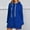 *Blue, variant on Women's Oversized Casual Pullover Long Sleeve Split Hem Drawstring Hoodies Dress with Kangaroo Pocket Warm Sweatshirt Long Sleeve O Neck Soft Solid Shirt Ladies Winter Sweatshirts Tops Pink Xl