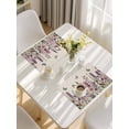 thumbnail image 5 of Purple Flowers Placemats Set of 12, Spring Butterflies Lavender Daisy Beige Placemats for Dining Table, Place Mats for Kitchen Tabletop, Waterproof Wipeable Dining Table Mats Set, 5 of 9