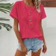 thumbnail image 1 of TaTaai Solid Color Casual Women Blouse Crew Neck Button Batwing Short Sleeve Regular Fit Soft Comfort Machine Washable No Fading Daily Office Street Wear Gift, 1 of 7