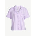 thumbnail image 2 of Joyspun Women's Woven Notch Collar Pajama Top, Sizes S to 3X, 2 of 5