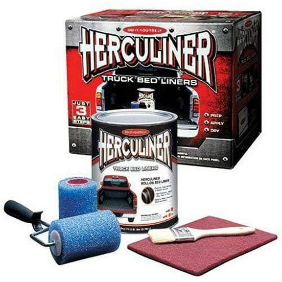 HERCULINER Brush-on Bed Liner Kit, Black, 1 gal