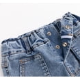 thumbnail image 5 of KIDSCOOL SPACE Toddler Girls Wide Leg Jeans, 2-7 T Heart Embroidery Elastic Waist Flare Denim Pants, Light Blue,2-3 Years, 5 of 6