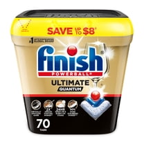 Finish Ultimate Quantum Dishwasher Pods, Dishwasher Detergent Dish Soap, 50% More Cleaning Power, 70 Tabs