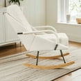thumbnail image 6 of VECELO Nursery Rocking Chair with High Backrest, Teddy Upholstered Comfortable Rocker with Padded Seat for Living Room, Bedroom, White, 6 of 9