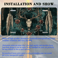 thumbnail image 3 of 1 Pcs 2D Flat License Plate Covers & Frames, Deer Skull with Roses For Decorative Front, Waterproof For Decoration Aluminum License Plate Covers & Frames Cover For Men Women, 12" X 6", 3 of 7