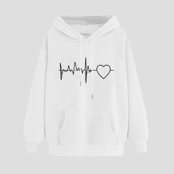 Elvqul Womens Sweatshirts Hooded Plus Size Hoodies Graphic Pullover Long Sleeve Tops for Women