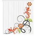 thumbnail image 3 of Ambesonne Oriental Shower Curtain, Lizard and Flower, 69"Wx84"L, Orange White Black, 3 of 3