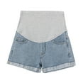 thumbnail image 2 of Azrian Womens Shorts,Plus Size Summer Shorts Pregnant Denim Holes Pants Stretch Belly Maternity Clothes, 2 of 5