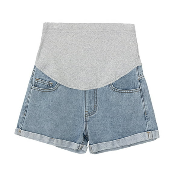 Women Summer Shorts Pregnant Denim Holes Pants Stretch Belly Maternity Clothes