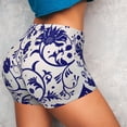 thumbnail image 5 of Yiaed Blue And White Porcelain Pattern Print Women's Athletic Shorts Running Shorts Sporty Short High Waisted Elastic Workout Shorts for Yoga Gym Running & Sports -X-Large, 5 of 8
