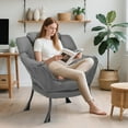 thumbnail image 6 of Pirecart Large Accent Chair, Lazy Chair with Side Pocket, Modern Reading Chair for Living Room, Comfy Lounge Chair, Gray, 6 of 9