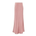 thumbnail image 4 of Elainilye Fashion Long Skirts for Women Flowing Satin Drop Fishtail Skirt,Pink, 4 of 5