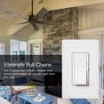 thumbnail image 3 of Interruptor de control de ventilador Lutron DVFSQ-F-WH blanco de 3 velocidades, 3 of 8