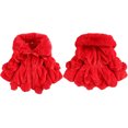 thumbnail image 5 of GYRATEDREAM Baby Girls Faux Fur Warm Cloak Coat Cute Winter Furry Cape Jacket Fluffy Plush Fleece Outwear with Bowknot for 4Y Red, 5 of 7
