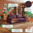 thumbnail image 3 of Sofá Cama Makora Milo Morado Velvet con Memory Foam y Respaldo Reclinable, 3 of 8