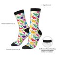 thumbnail image 4 of Rateoe Colorful Dinosaurs for Women Casual Calf Socks - Cute Crew Socks - Thin Soft Above Ankle Socks Size 5-11, 4 of 6
