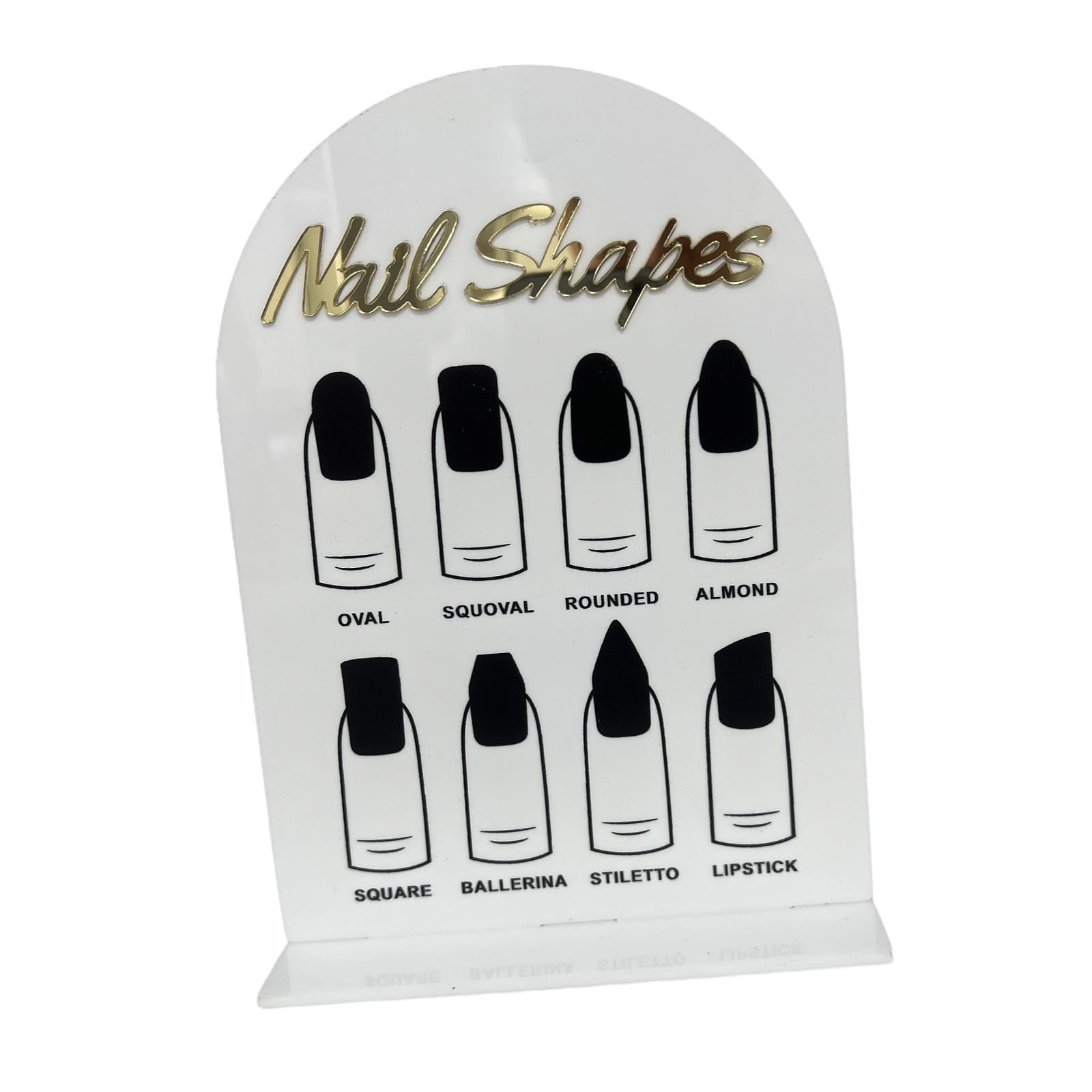 TOOYFUL 2x Nail Tip Display Board Acrylic Manicure Display for Nail Salon