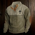 thumbnail image 1 of Chandail en Molleton Sans Capuche pour Hommes, chandail-Over pour Extérieur, Manches Longues, Col Rond, Doublé Doux, Thermique, pour Printemps Automne Hiver, Confort, 1 of 3
