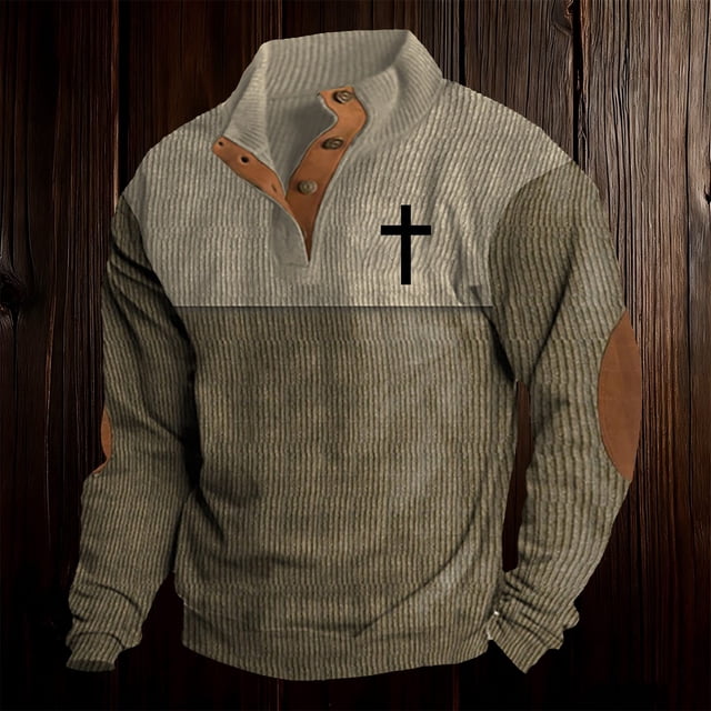 Chandail en Molleton Sans Capuche pour Hommes, chandail-Over pour Extérieur, Manches Longues, Col Rond, Doublé Doux, Thermique, pour Printemps Automne Hiver, Confort