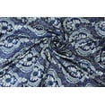 thumbnail image 6 of Luxury Jacquard Curtain Panel with Attached Waterfall Valance, 54 by 84-Inch LANA Navy Blue (2-Panels), 6 of 8