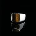 thumbnail image 3 of 925 Silver Ring, Square Gemstone Tiger's Eye Ring, Man Fashion Jewelry, Male Ring, Classic Mens Ring, Alternative Wedding Band, Signet Ring, 3 of 4