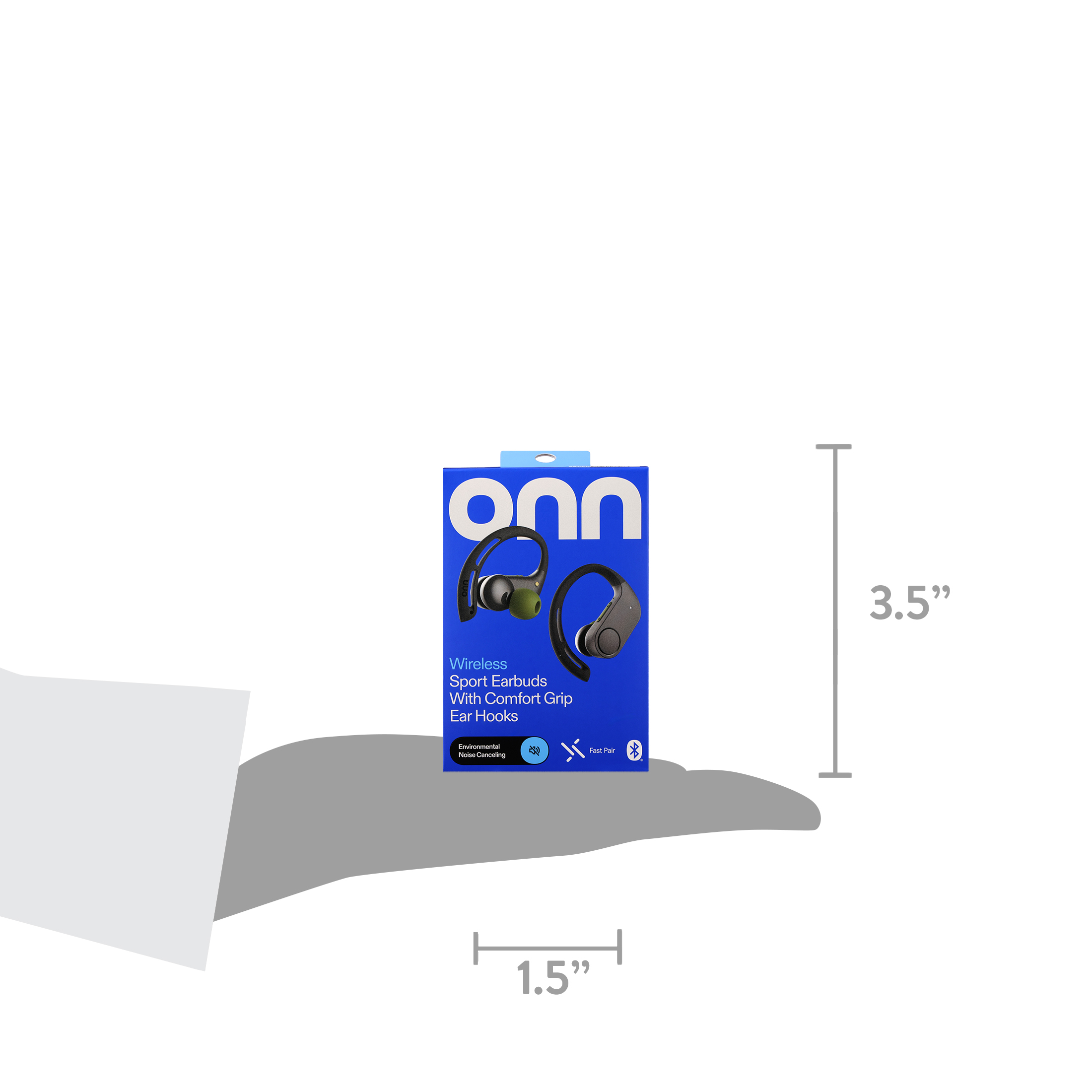 onn Wireless Sport Earbuds with Ear Hooks, Black photo 5